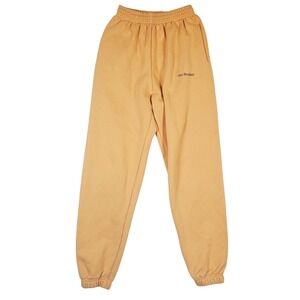 SLA The Label Mustard Yellow Fleece Jogger Sweatpants XXS Embroidered LogoCuffed
